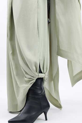 Buy AK-OK Green Silk Shawl Neck, Printed Cape Lungi Skirt Set Online at Aza Fashions Buy_AK-OK_Green Silk Shawl Neck, Printed Cape Lungi Skirt Set _Online_at_Aza_Fashions