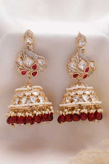 Xago Mayuraragini Kundan Peacock Jhumkas 