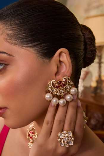 Buy Xago Pink Cubic Zirconia Cluster Stud Earrings Online at Aza Fashions Buy_Xago_Pink Cubic Zirconia Cluster Stud Earrings _Online_at_Aza_Fashions