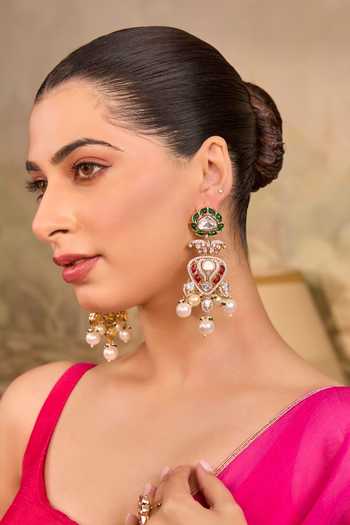 Xago Meenakari & Pearl Tiered Earrings 