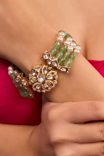Xago Beaded Kundan Polki Bracelet 
