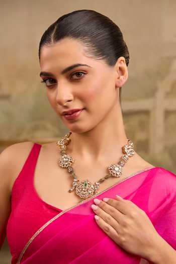 Xago Stone & Crystal Floral Pendant Necklace 