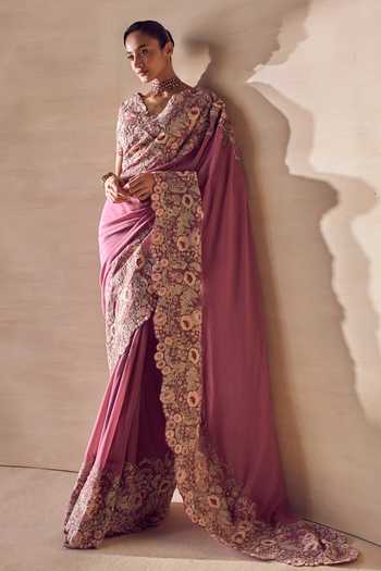 Pankaj & Nidhi Camellia Pre-Draped Saree With Blouse