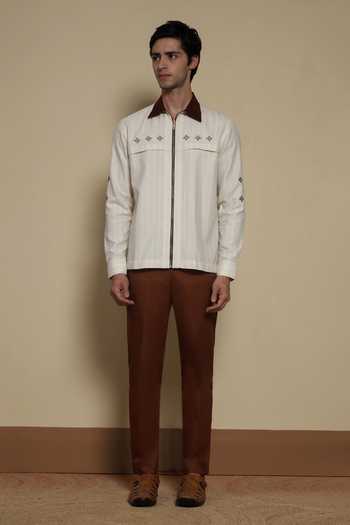 Lacquer Embassy Beige Cotton The Pinehurst Shacket at Aza Fashions Lacquer Embassy_Beige Cotton The Pinehurst Shacket _at_Aza_Fashions