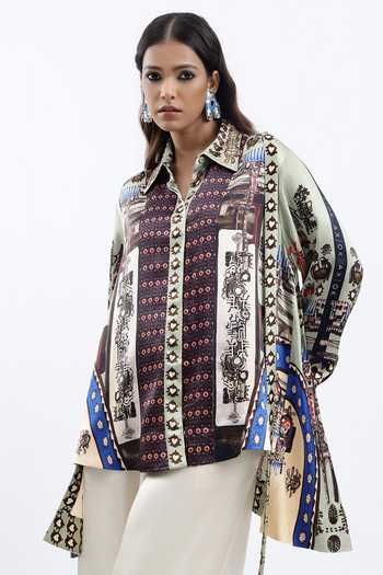 AK-OK Geometric Print Shirt