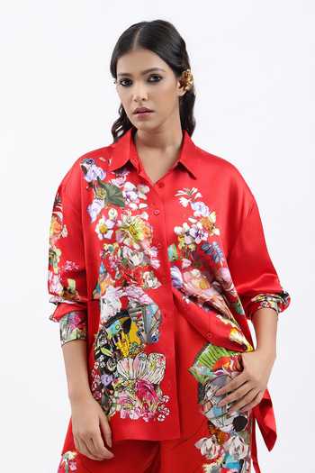 AK-OK Botanical Print Shirt