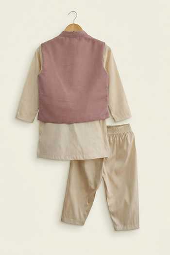 Byb Premium Embroidered Nehru Jacket & Kurta Set 