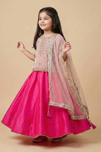 Byb Premium Hand Embroidered Kurta Lehenga Set