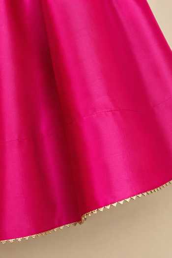 Byb Premium Pink Velvet, Taffeta Hand Embroidered Kurta Lehenga Set Online at Aza Fashions Byb Premium_Pink Velvet, Taffeta Hand Embroidered Kurta Lehenga Set _Online_at_Aza_Fashions
