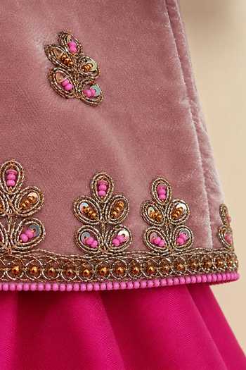 Byb Premium Hand Embroidered Kurta Lehenga Set