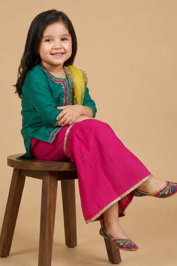 Byb Premium Green Silk Hand Embroidered Kurta Set Online at Aza Fashions Byb Premium_Green Silk Hand Embroidered Kurta Set _Online_at_Aza_Fashions