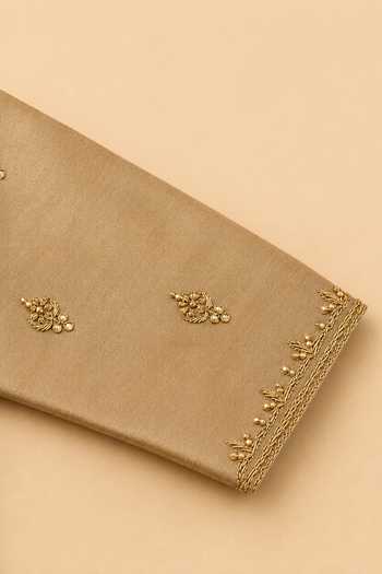 Byb Premium Gold Silk, Cotton Zari Hand Embroidered Kurta And Dhoti Pant Set Online at Aza Fashions Byb Premium_Gold Silk, Cotton Zari Hand Embroidered Kurta And Dhoti Pant Set _Online_at_Aza_Fashions