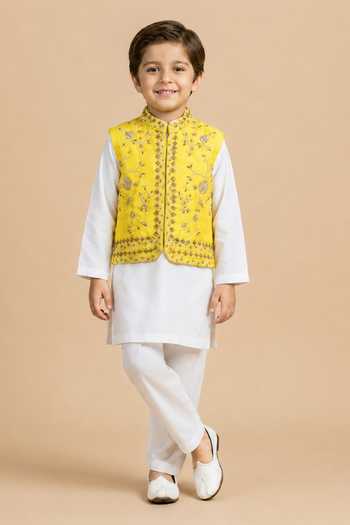 Byb Premium Floral Embroidered Nehru Jacket Set 
