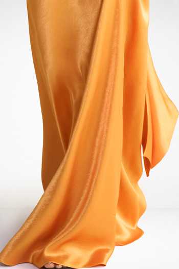 Buy_Dash And Dot_Orange Polyester Halter Neck Back Knot Maxi Dress _Online_at_Aza_Fashions