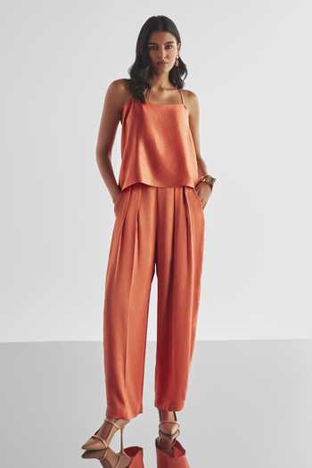 Dash And Dot Draped Textured Top & Pant Set 