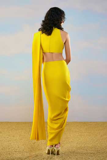 Dash And Dot Textured Draped Skirt