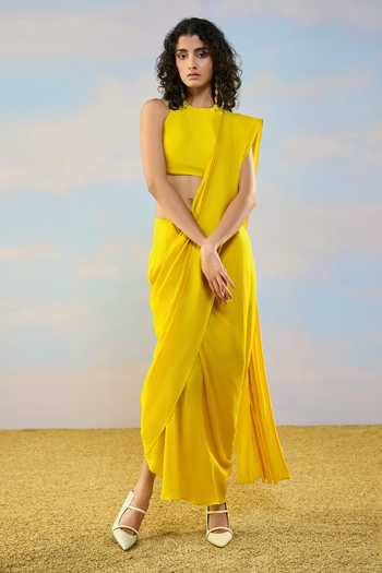 Dash And Dot Textured Draped Skirt