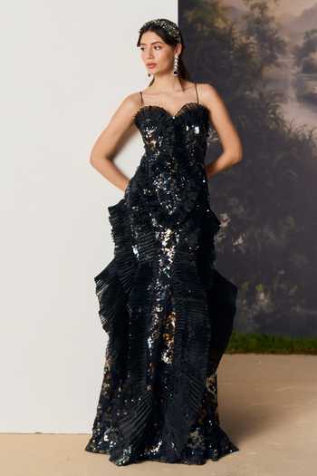 Geisha Designs Nerida Ruffle Sculptural Gown 