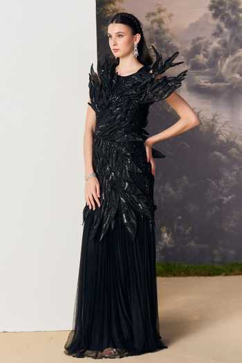 Geisha Designs Vespera 3D Sculpted Foliage Petal Gown 