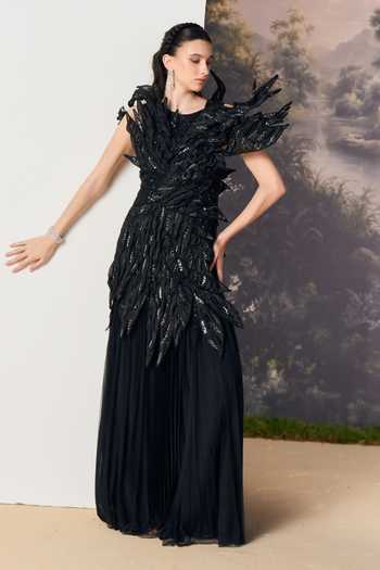 Geisha Designs Vespera 3D Sculpted Foliage Petal Gown 