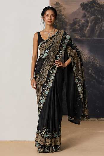 Geisha Designs Zaria Embroidered Saree With Blouse 