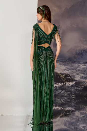 Geisha Designs Esme Jewelled Draped Top & Skirt Set