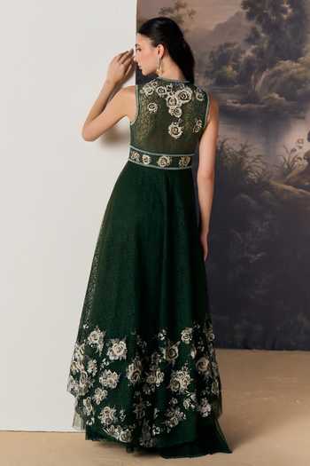 Geisha Designs Bryony Floral Lace Jacket & Sharara Set