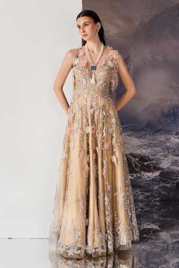 Geisha Designs Rosalia 3D Blossom Applique Gown