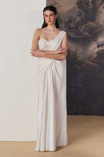 Geisha Designs Cynthia Draped Saree Gown 