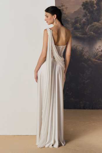 Geisha Designs Cynthia Draped Saree Gown 