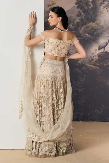 Geisha Designs Aurelie Emdroidered Lehenga Set