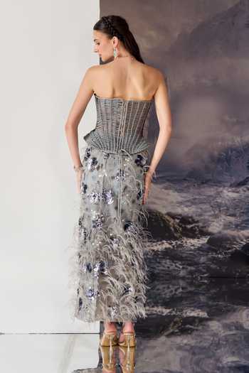 Geisha Designs Structured Peplum Corset & Skirt Set