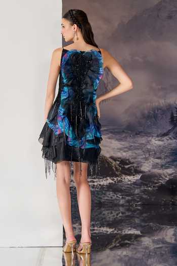Geisha Designs Nebula Ruffle Mini Dress