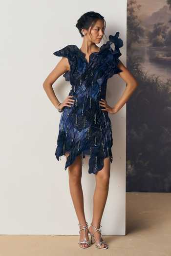 Geisha Designs Neve Winged Shoulder Sculpted Dress