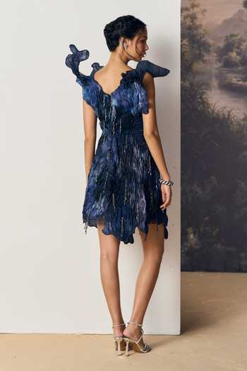 Geisha Designs Neve Winged Shoulder Sculpted Dress