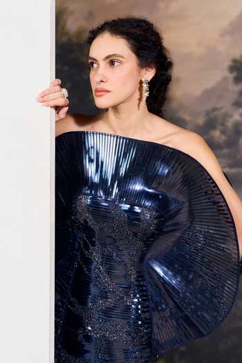 Buy Geisha Designs Blue Viscose, Nylon Boat Neck Cyrene Metallic Paillettes Mini Dress Online at Aza Fashions Buy_Geisha Designs_Blue Viscose, Nylon Boat Neck Cyrene Metallic Paillettes Mini Dress _Online_at_Aza_Fashions