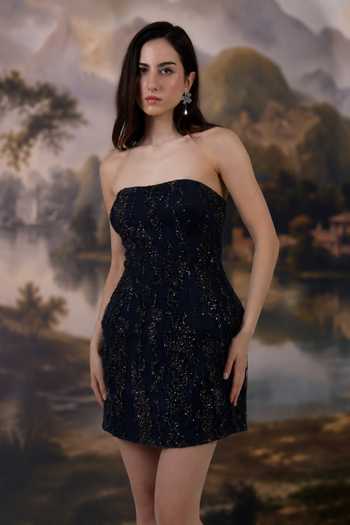 Geisha Designs Selene Embroidered Mini Strapless Dress