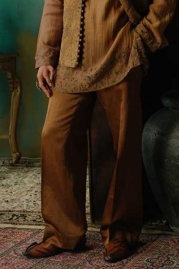 Jatin Malik Gold Silk Sangam Embroidered Nehru Jacket And Kurta Set Online at Aza Fashions Jatin Malik_Gold Silk Sangam Embroidered Nehru Jacket And Kurta Set _Online_at_Aza_Fashions
