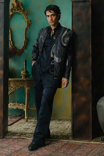 Jatin Malik Madan Embroidered Jacket & Kurta Set