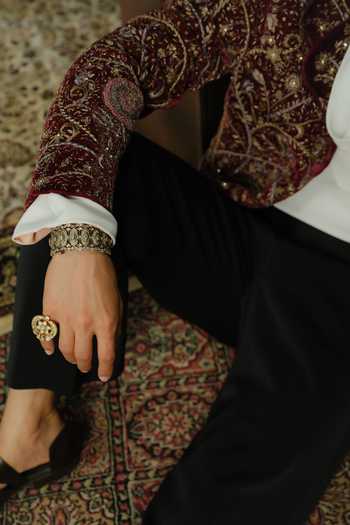 Jatin Malik Purple Velvet Madhubhan Embroidered Jacket Kurta And Pant Set Online at Aza Fashions Jatin Malik_Purple Velvet Madhubhan Embroidered Jacket Kurta And Pant Set _Online_at_Aza_Fashions