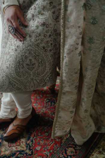 Jatin Malik Cream Silk Eternal Raas Hand Embroidered Sherwani Set Online at Aza Fashions Jatin Malik_Cream Silk Eternal Raas Hand Embroidered Sherwani Set _Online_at_Aza_Fashions