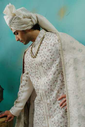 Jatin Malik Eternal Raas Hand Embroidered Sherwani Set