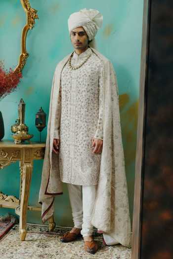 Jatin Malik Eternal Raas Hand Embroidered Sherwani Set