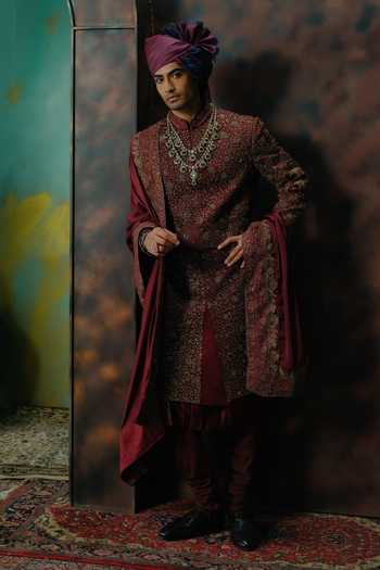 Jatin Malik Lohit Embroidered Sherwani Set