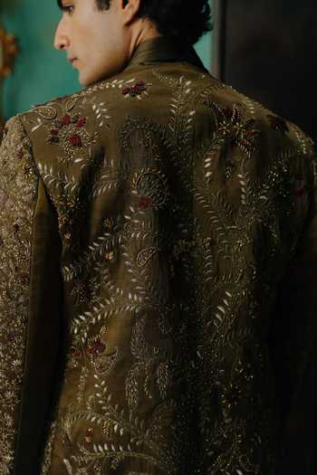 Jatin Malik Vanmala Hand Embroidered Short Jacket Set