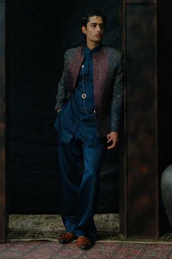 Jatin Malik Kanha Embroidered Jacket & Kurta Set