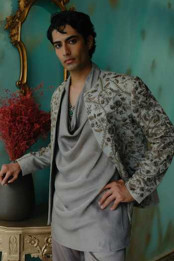 Jatin Malik Vanya Satin Kurta Set