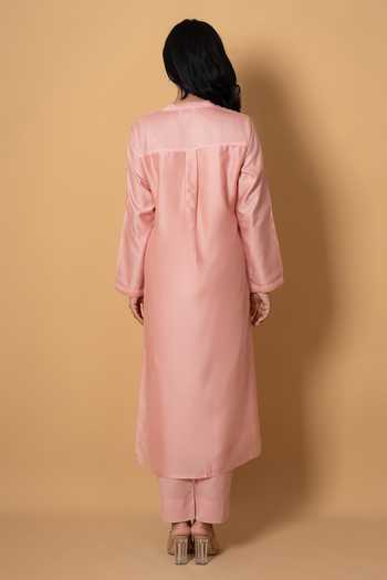 Kameez Embroidered Chanderi Kurta & Pant Set
