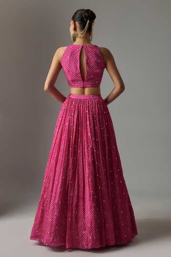 Krishna Padia Bandhej Print Lehenga Set 