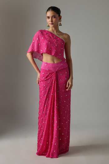 Krishna Padia Bandhej Print Top & Skirt Set 